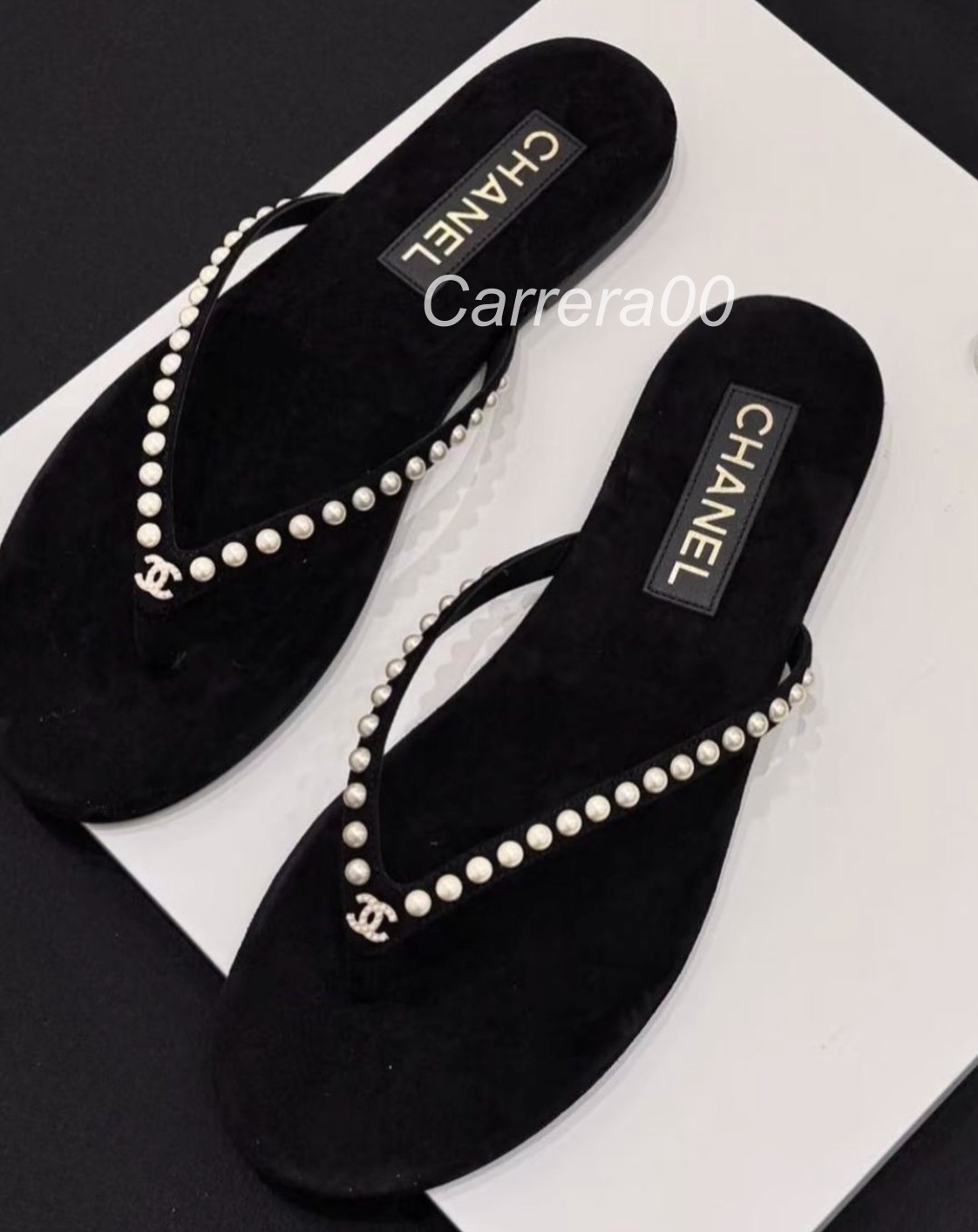 大人気【CHANEL】パール付き上品サンダル カジュアル CCマーク