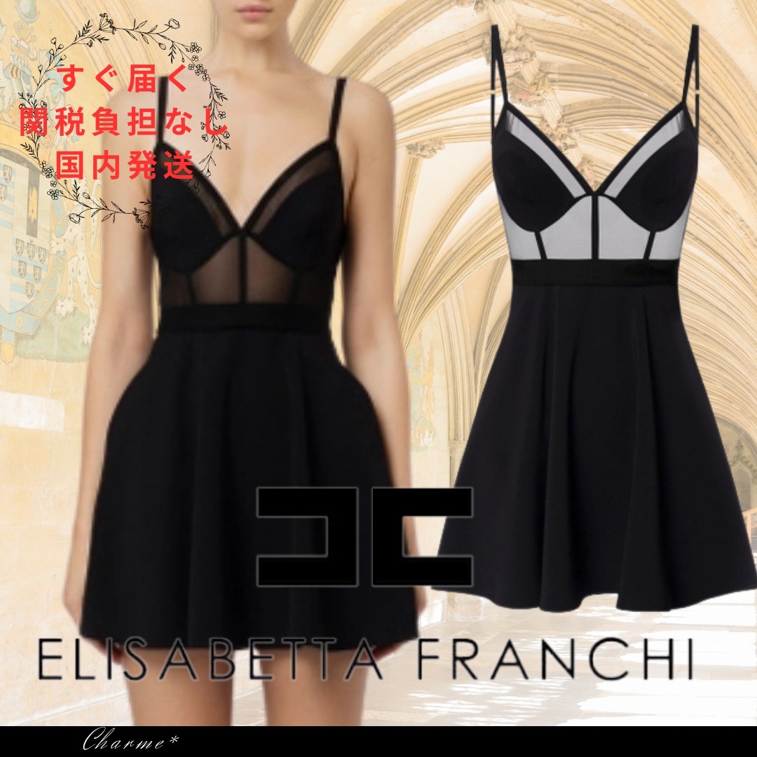 【すぐ届く】ELISABETTA FRANCHI ビスチェトップ ミニドレス