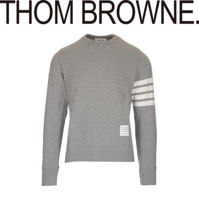 【THOM BROWNE】グレーの「4バー」スウェットシャツ