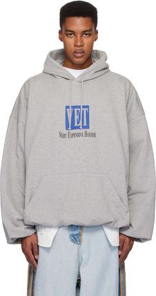 VETEMENTS ヴェトモン プリントプルオーバーフーディ グレー グレー(灰色)系 VETEMENTS(ヴェトモン) パーカー・フーディ