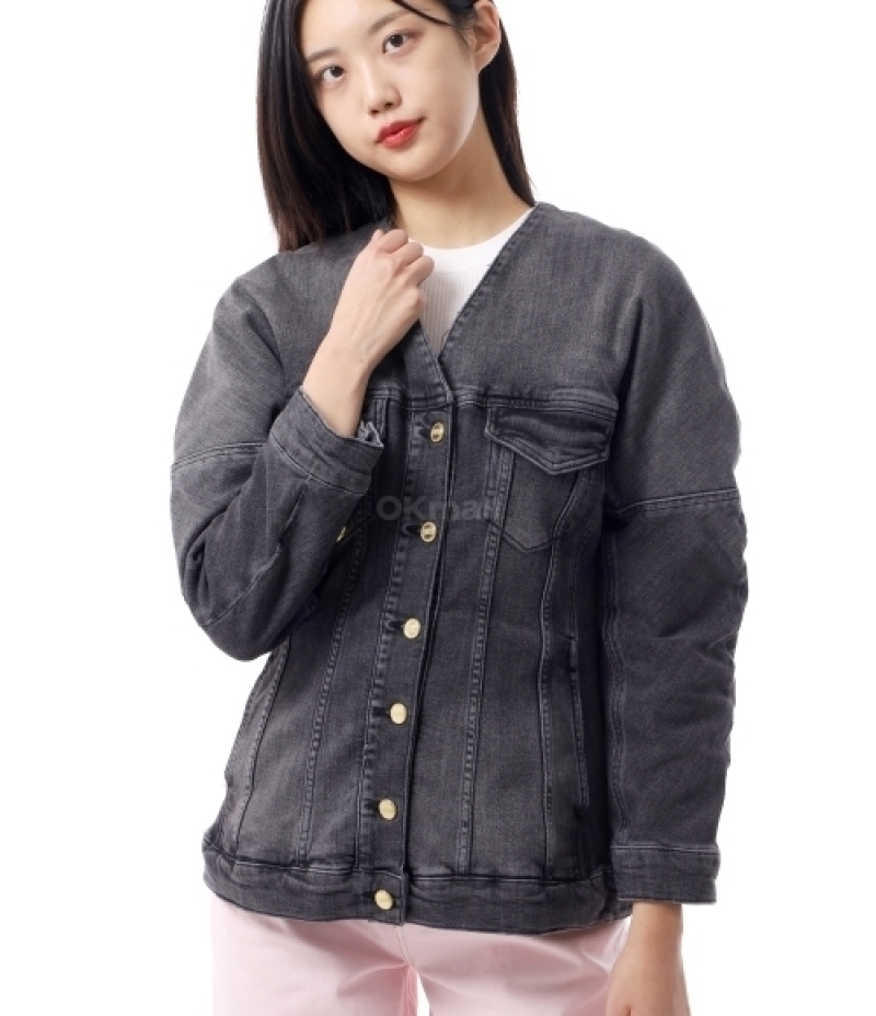 GANNI｜JACKETS (WASHED BLACKE DENIM BLAZER (J1529 006))