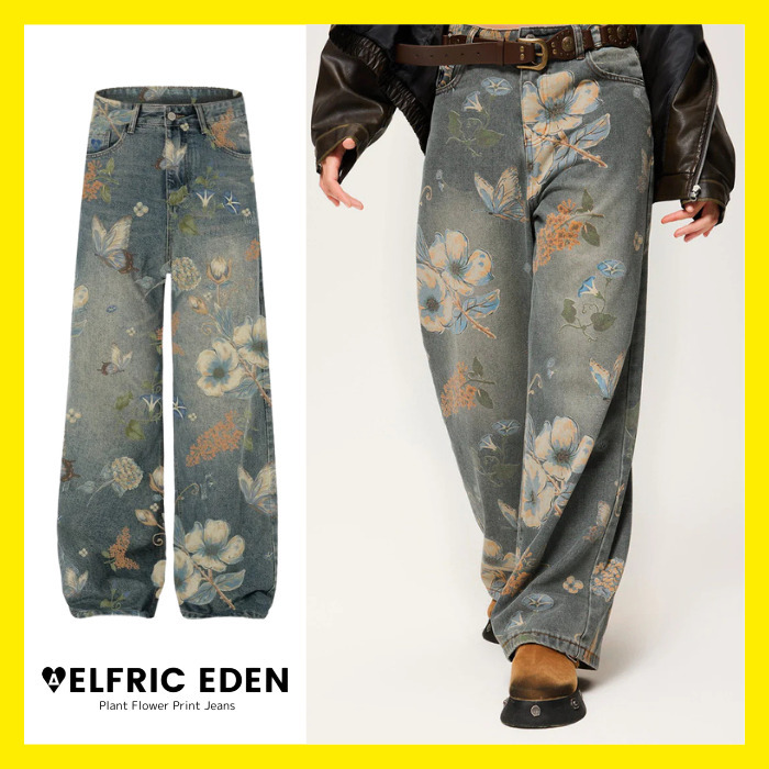 送料無料★Aelfric Eden/プラント フラワー プリント ジーンズ
