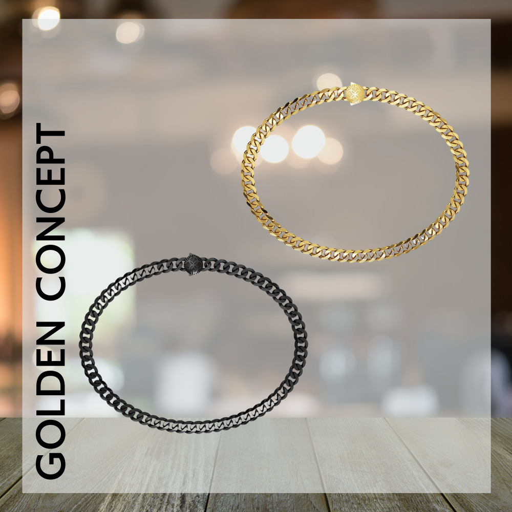 【GOLDEN CONCEPT】ネックレス チョーカー ロゴ GD/BK