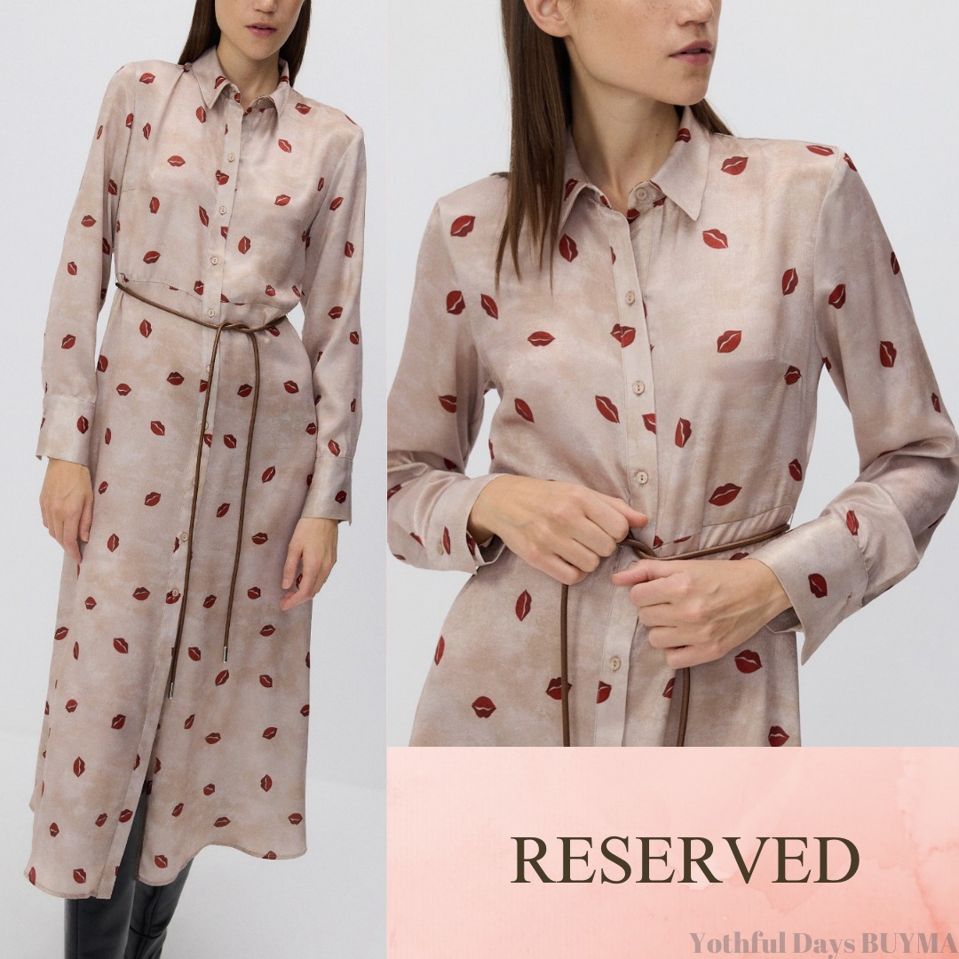Reserved パリジェンヌ風 リップモチーフが可愛い ワンピース