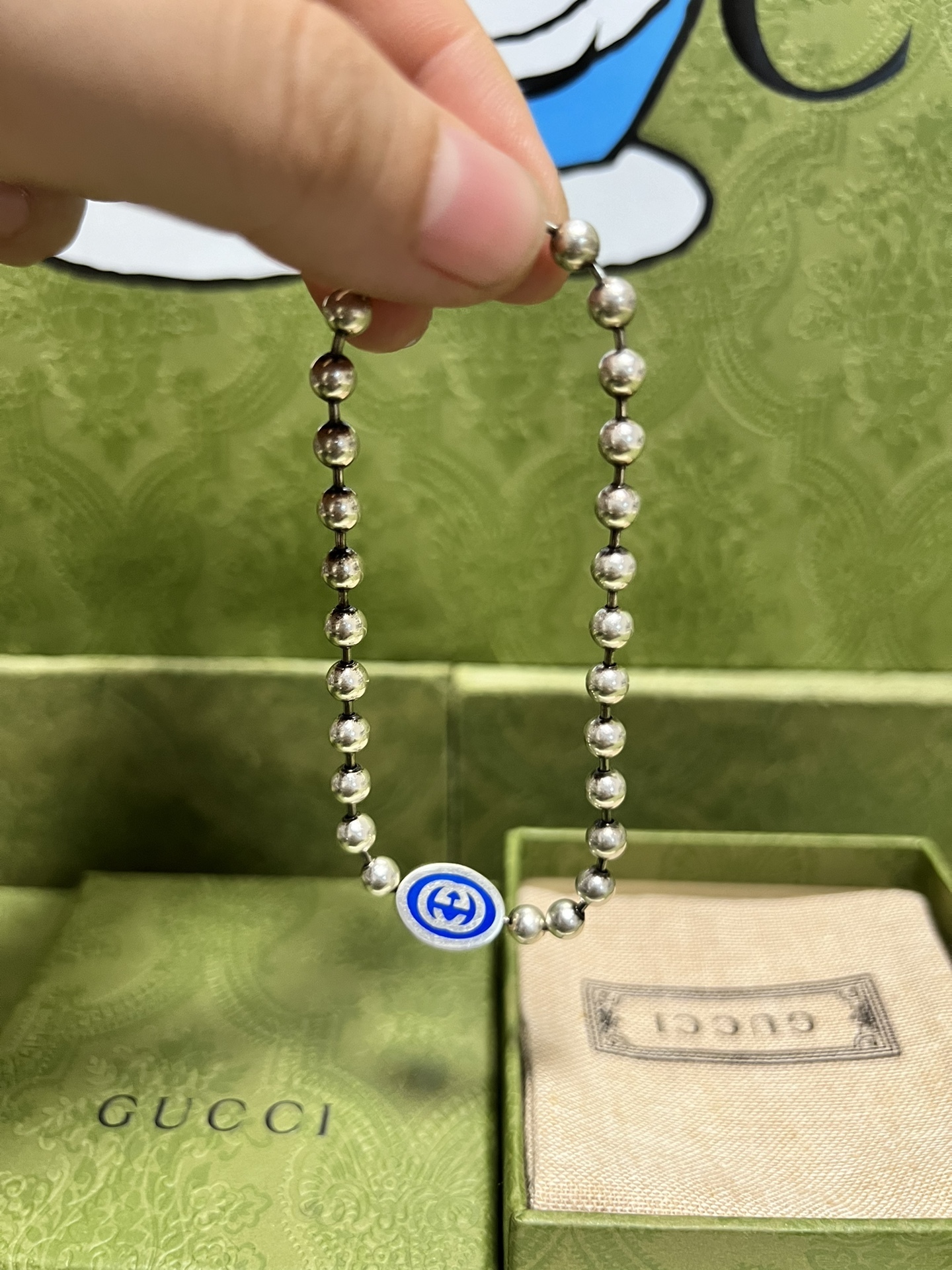 ★送料込★GUCCIxADIDAS ブレスレット 青