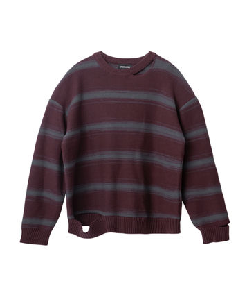 ★韓国の人気★【WOOALONG】★Stripe over fit knit ves.t★ WOOALONG(ウアロン) ニット・セーター(メンズ) - 海外通販のBUYMA