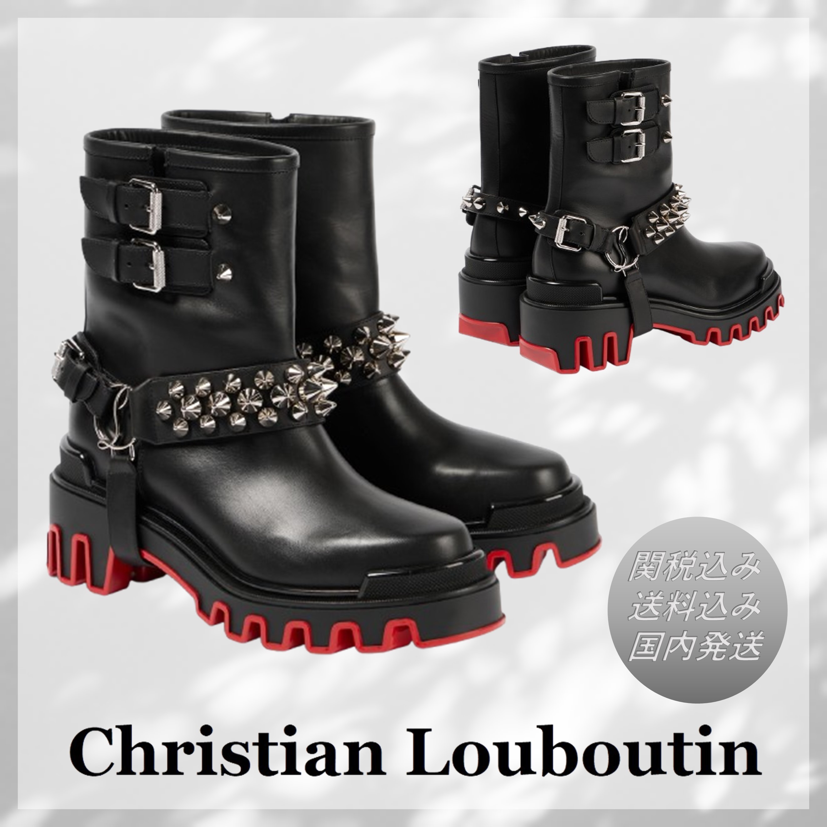 *CHRISTIAN LOUBOUTIN* Dune Bike レザーアンクルブーツ 関税込□Christian Louboutin□Dune Bike レザーアンクルブーツ