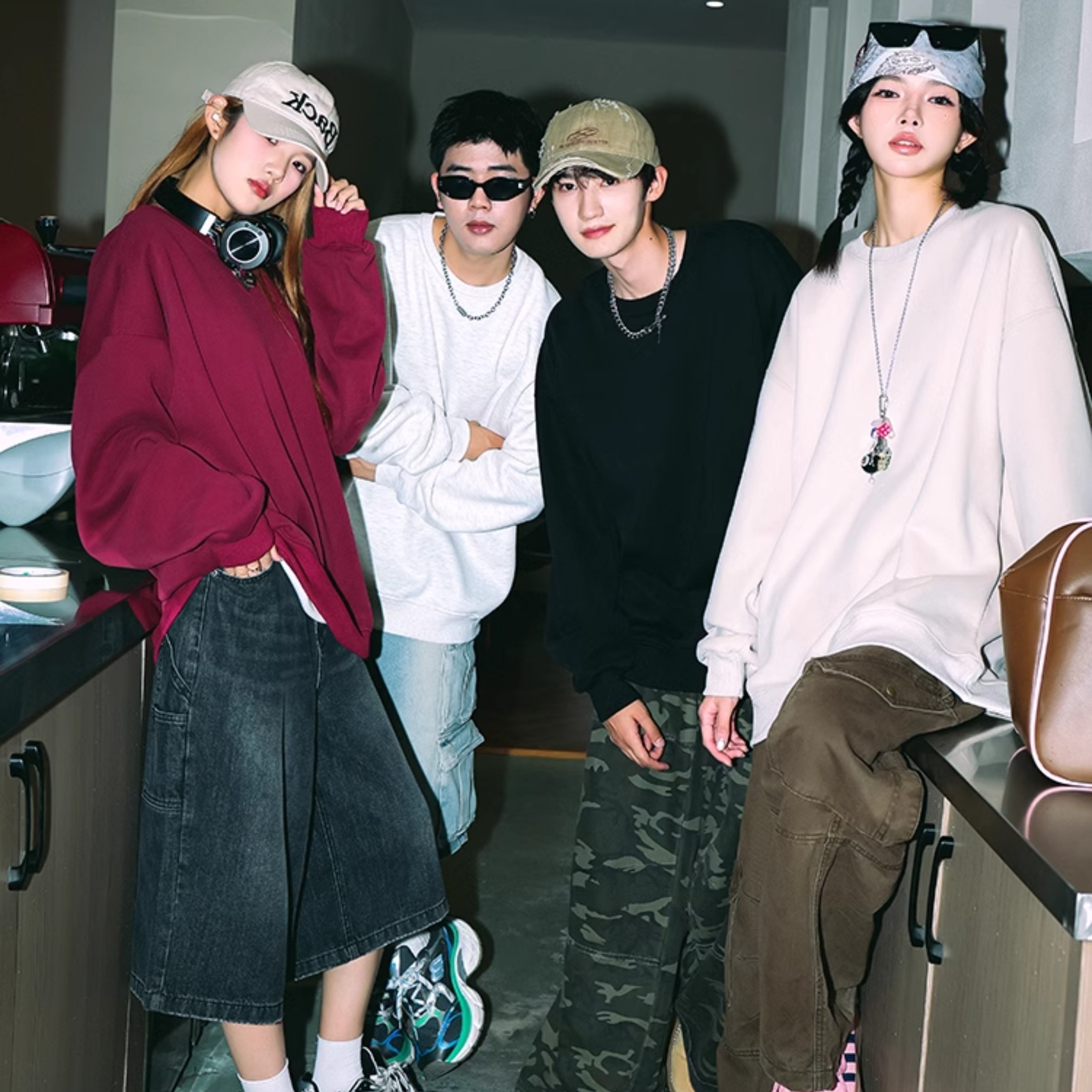 4色 スウェット トレーナー ユニセックス プルオーバー 長袖 5