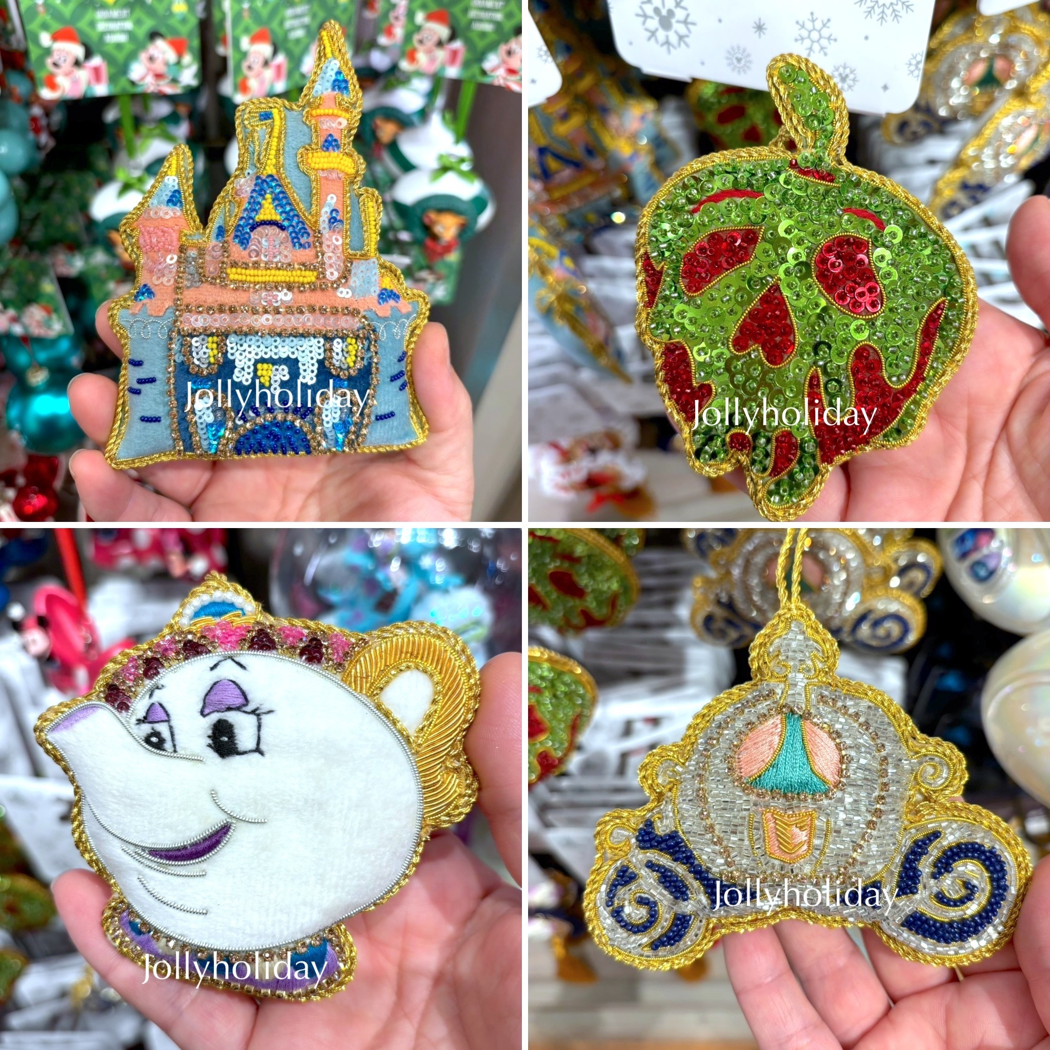 ☆US Disney Parks☆ビーズ刺繍が豪華なオーナメント 4種類