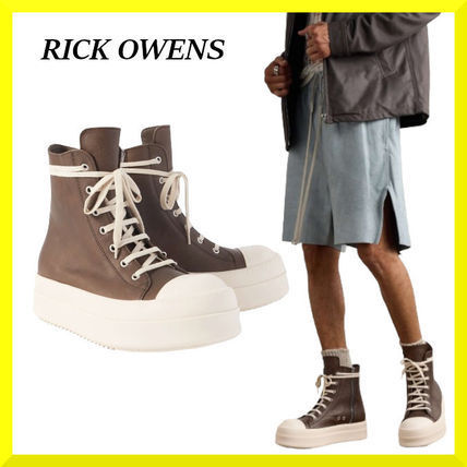 RICK OWENS☆レザーハイトップ ブラウン スニーカー