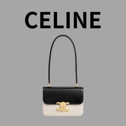 CELINE ギャランス バッグ バイカラー パテントカーフスキン