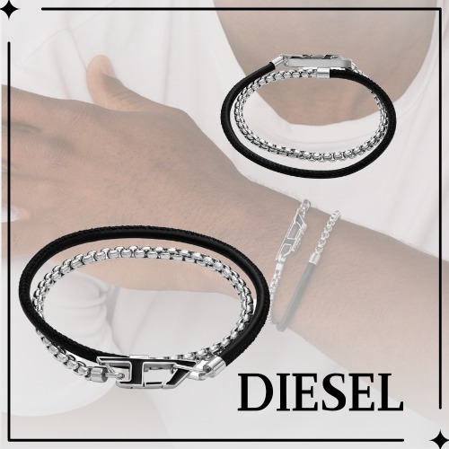 【DIESEL】dx1472 ユニセックス ブラックエナメル ブレスレット