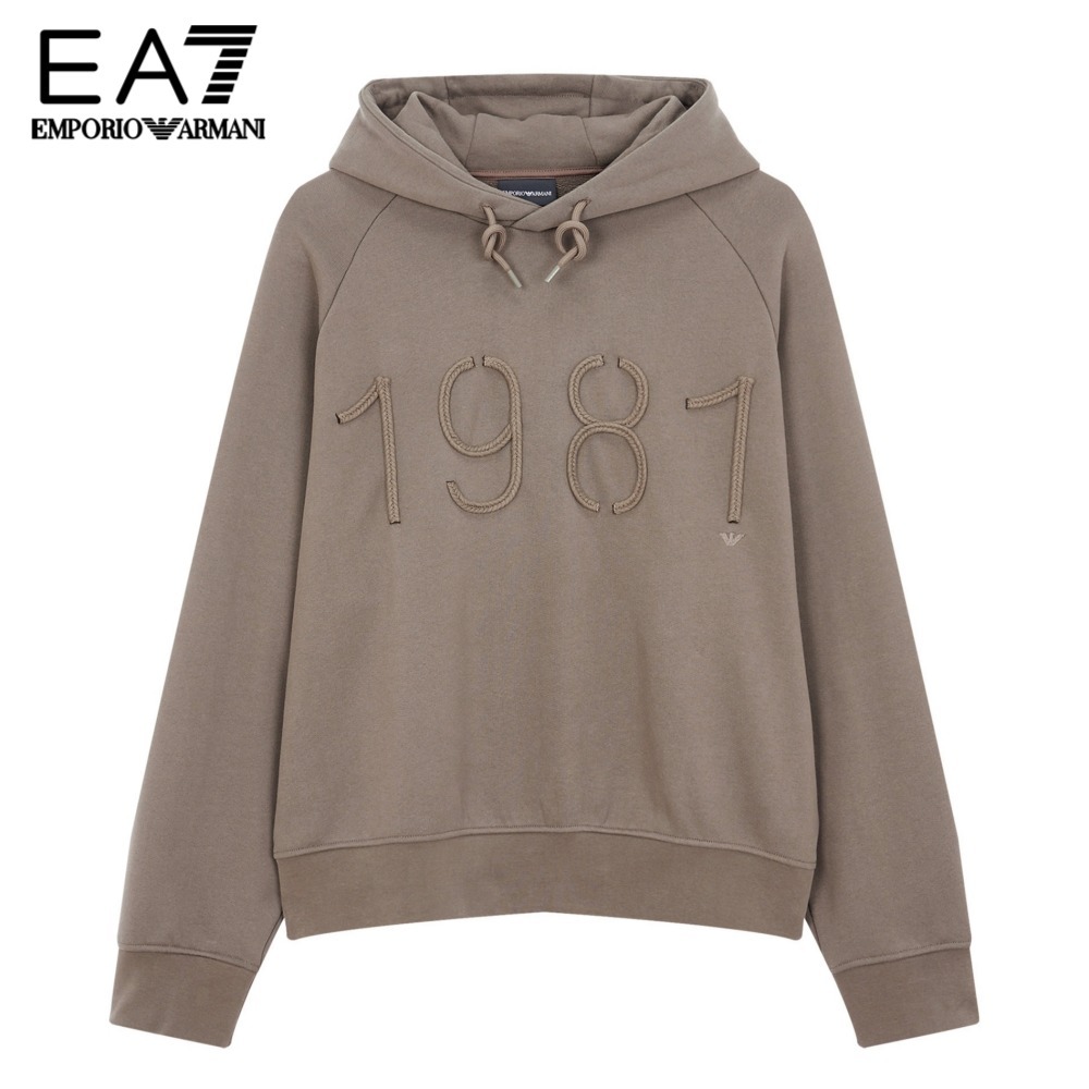 【EMPORIO ARMANI】 Men's Line Logo Raglan Hoodie ★ Brown