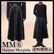 【国内発送】MM6 Maison Margiela フェイクレザーミディスカート