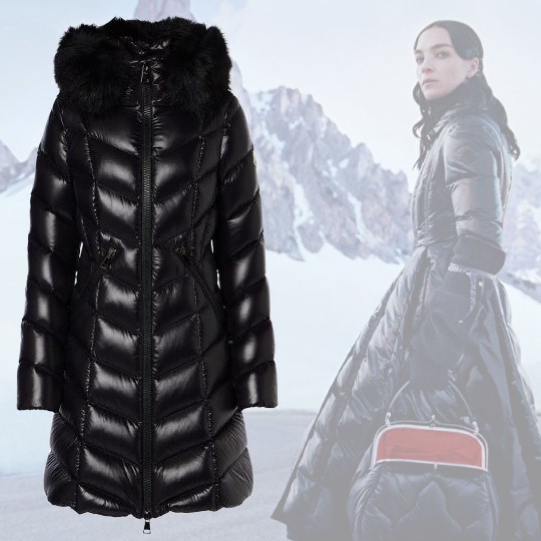 【希少】MONCLER Fulmarus ロゴ シアリングトリムダウンコート
