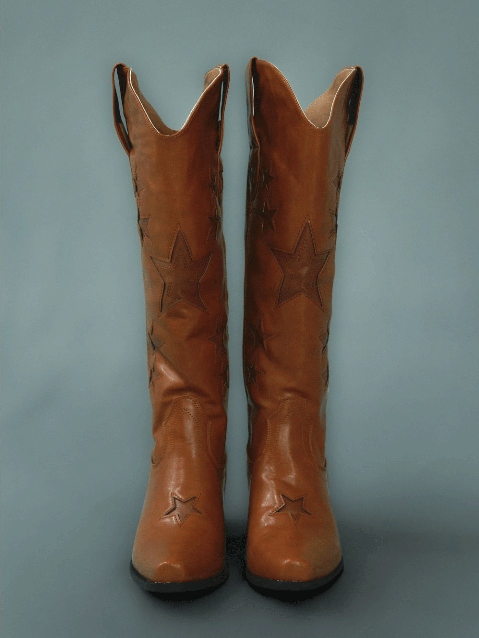 ●Bad Blue● Leather Cowboy Boots (Brown) 5.2cm