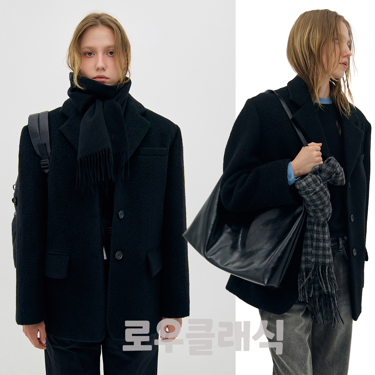 [LOW CLASSIC] / ☆ 24FW FINE ALPACA WOOL BLAZER COAT / BLACK