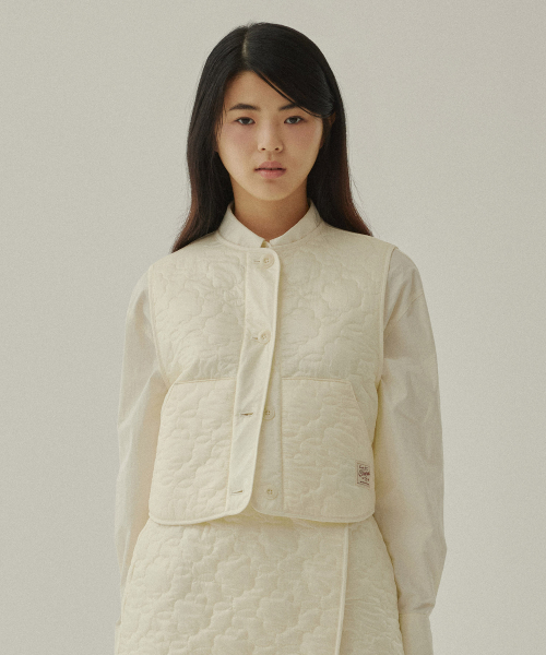 ダウンベスト COVERNAT Women's Cloverheart Quilted Reversible Short Vest L