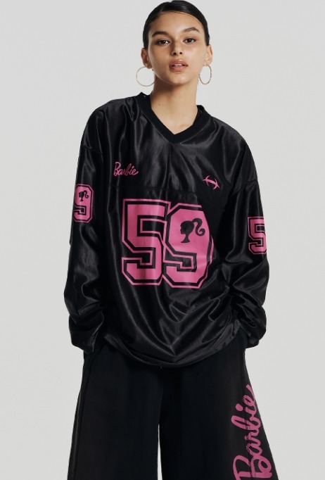 [HDEX x BARBIE]★韓国大人気 V-NECK SATIN LONG SLEEVE