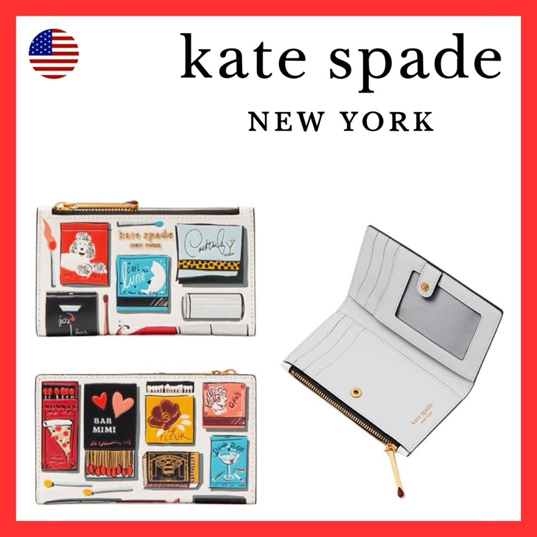【kate spade】Morgan Matchbox Small Slim Bifold Wallet 財布