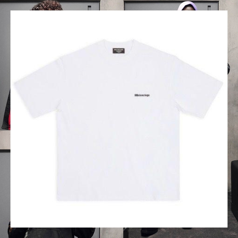 洗練された バレンシアガ Tシャツ ロゴ クルーネック ホワイト