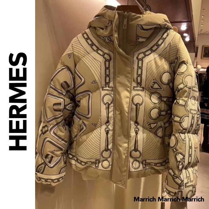 HERMES《お洒落☆》リバーシブル ショート ダウンジャケット