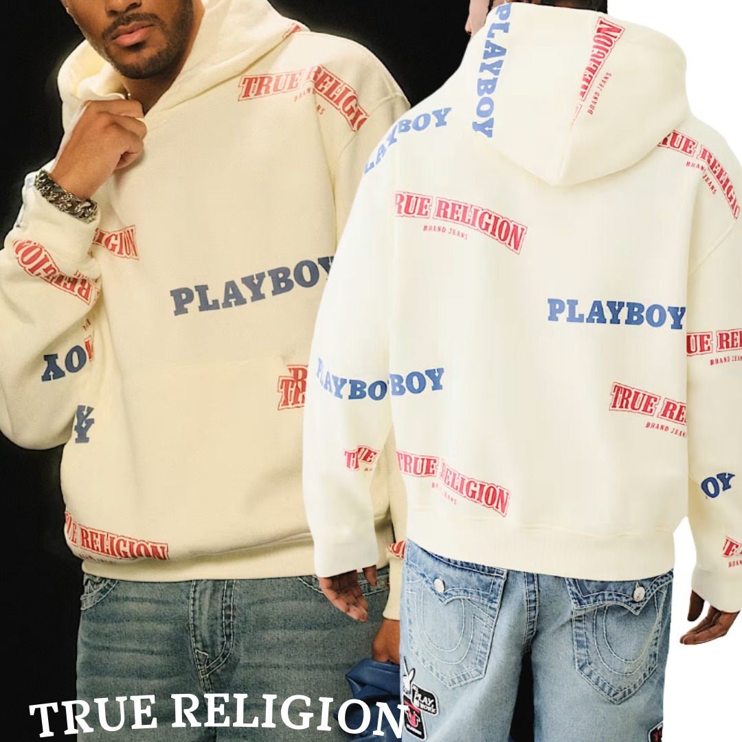 大人気【TRUE RELIGION】Playboy☆レトロな雰囲気☆フーディ