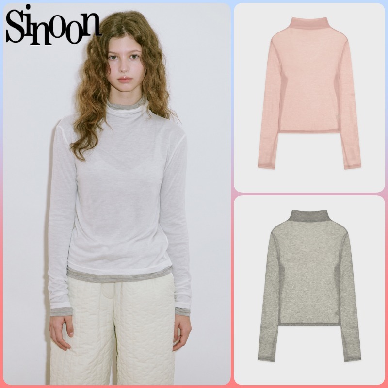 【Sinoon】★ 韓国人気 ★Sheer Turtleneck T-Shirt ★ 3 COLOR