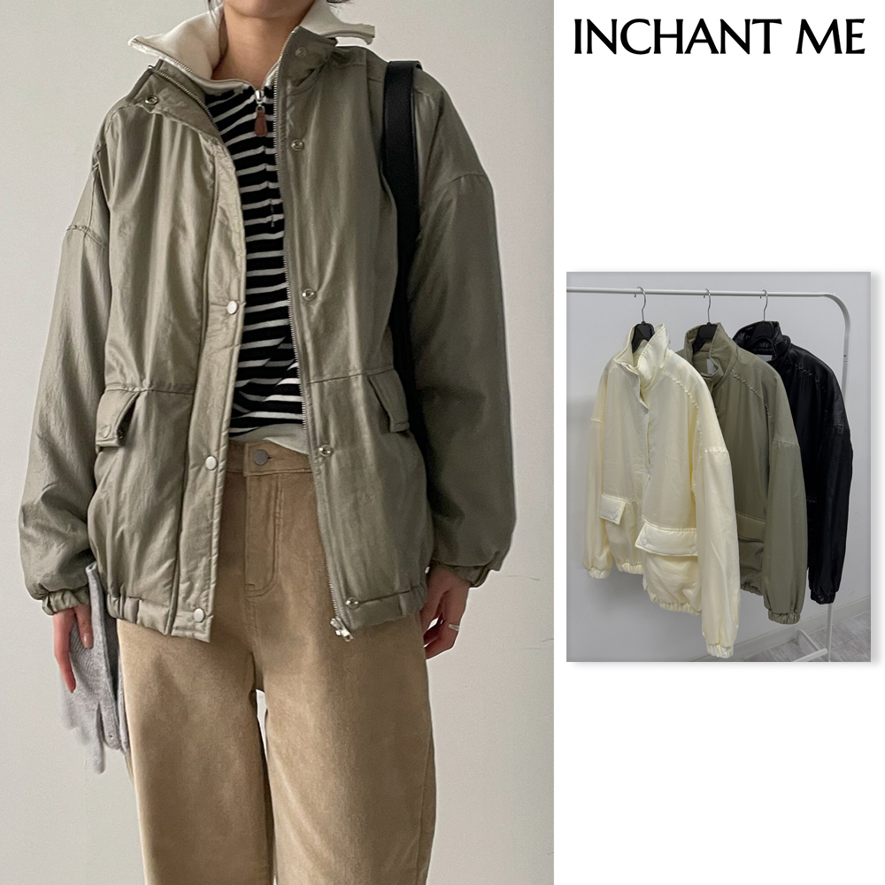 【INCHANT ME】[Inner lining] Glossy loose fit jumper