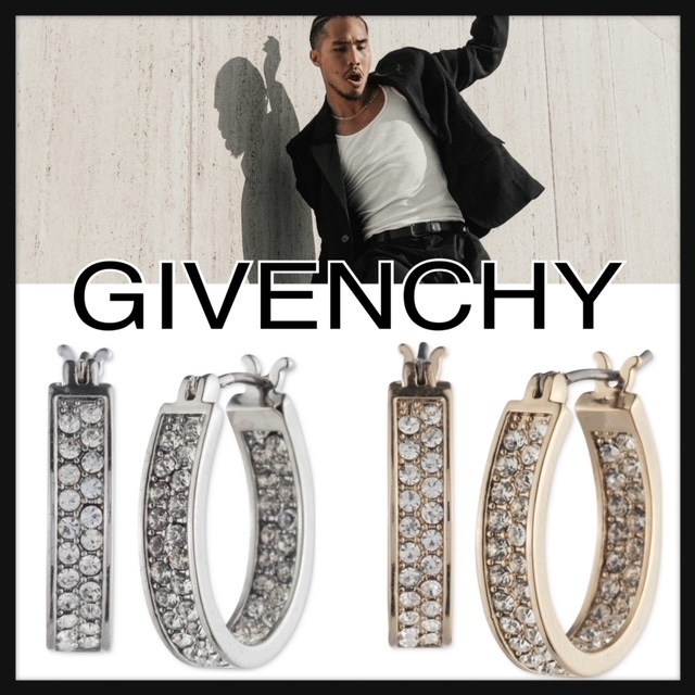 小さめ★GIVENCH★クリスタル・フープピアス