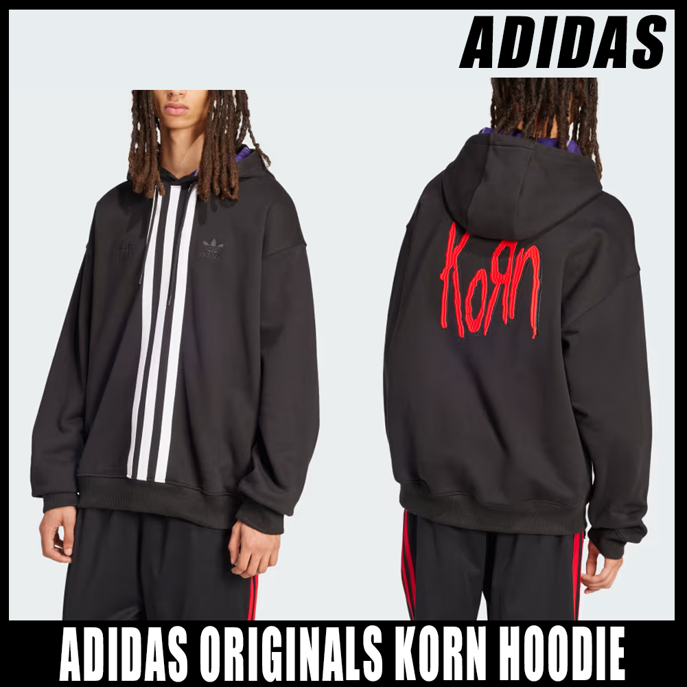 ◆コラボ商品◆ADIDAS KORN HOODIE BLACK◆正規品◆関税/送料込