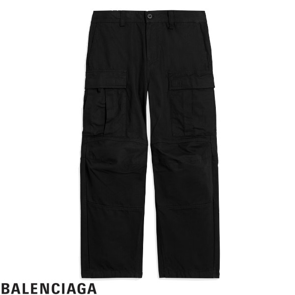 バレンシアガ コットンブレンドのブラックのカーゴパンツ BALENCIAGA バレンシアガ コットンカーゴパンツ ブラック