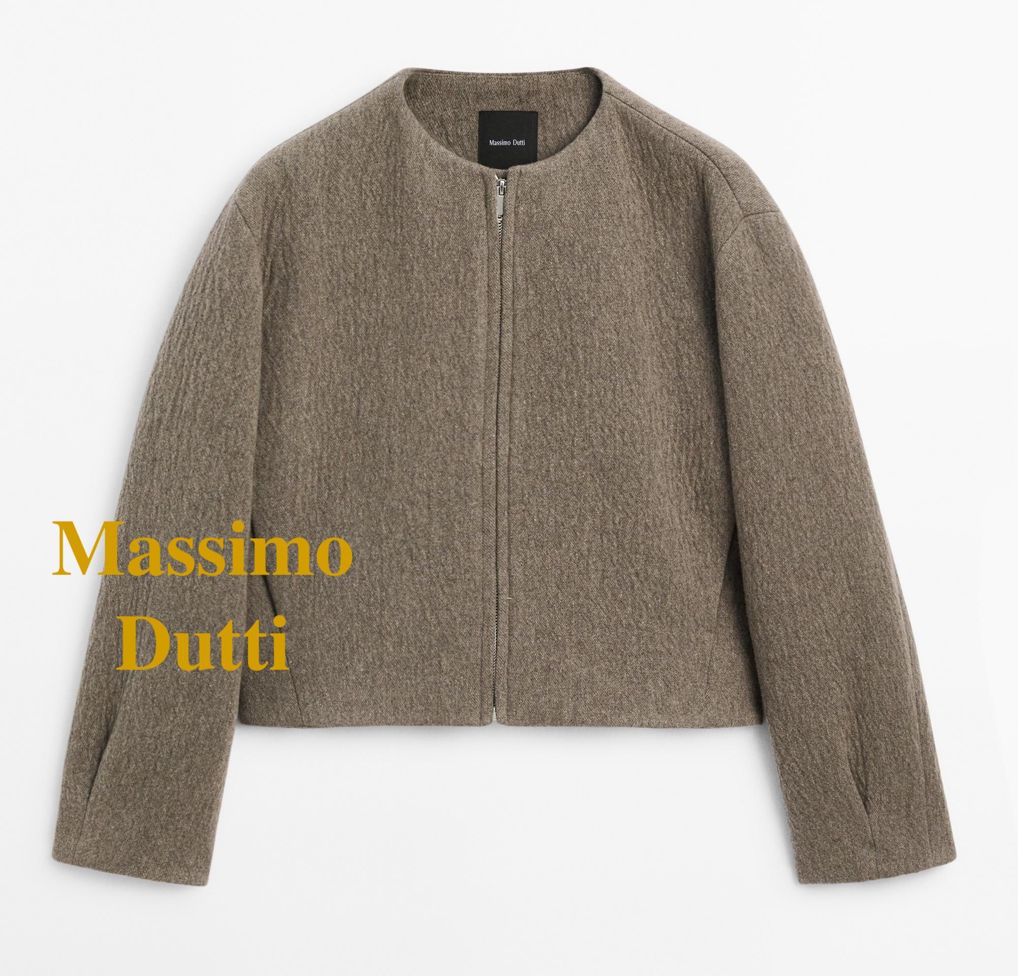☆日本未入荷*Massimo Dutti*新作*ウールZIPジャケット/MOLE☆