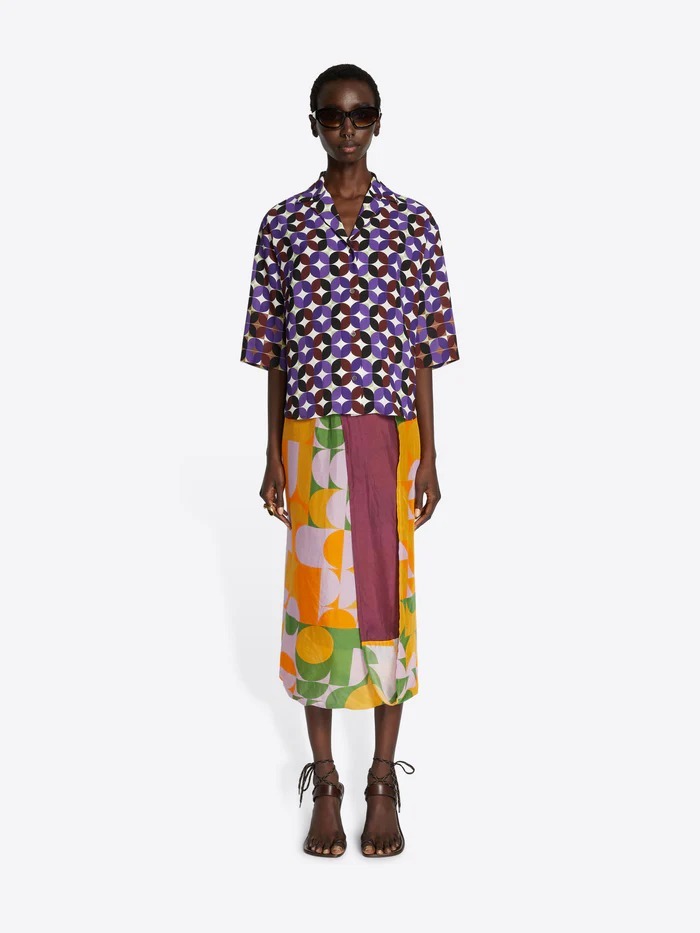 《送料無料》 Dries Van Noten Silk wrap skirt