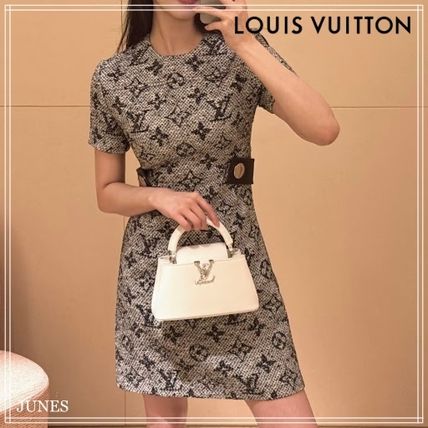 新作◆大人上品に♡Louis Vuitton◆ツイードドレス 新作☆Louis Vuitton☆モノグラムツイードマーチンゲールドレス