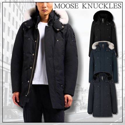 送料込!Moose Knuckles ムースナックルズ Stirling Parka BK/WH MOOSE KNUCKLES STIRLING PARKA(ムースナックルズ) メンズ