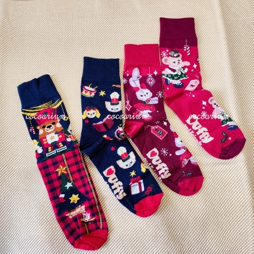 【香港ディズニー限定】クリスマスギフトに!ダフフレ靴下2足組 香港ディズニー限定】クリスマスギフトに!ダフフレ靴下2足組