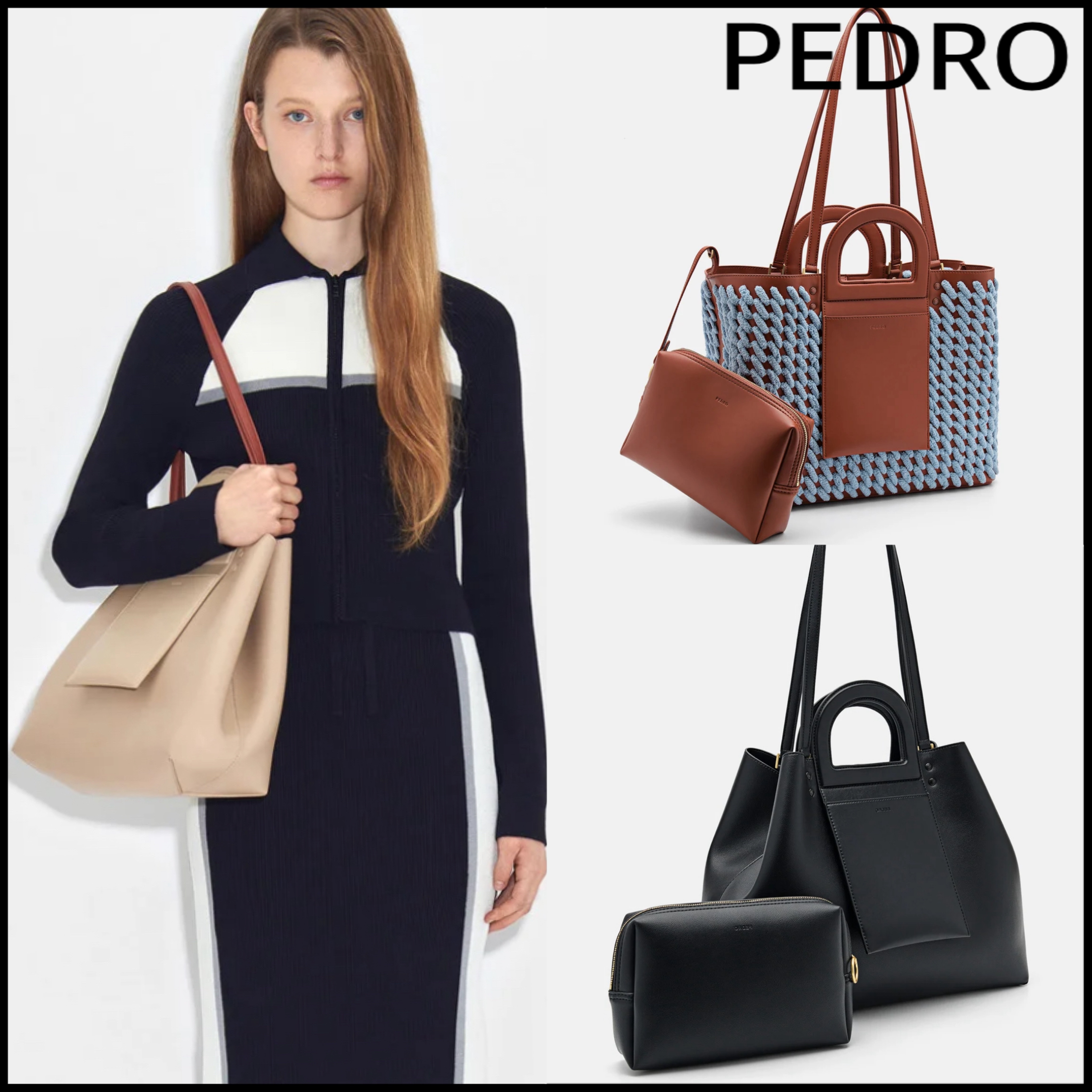 PEDRO【日本未入荷】D型ハンドル トートバッグ♪ モダン 洗練