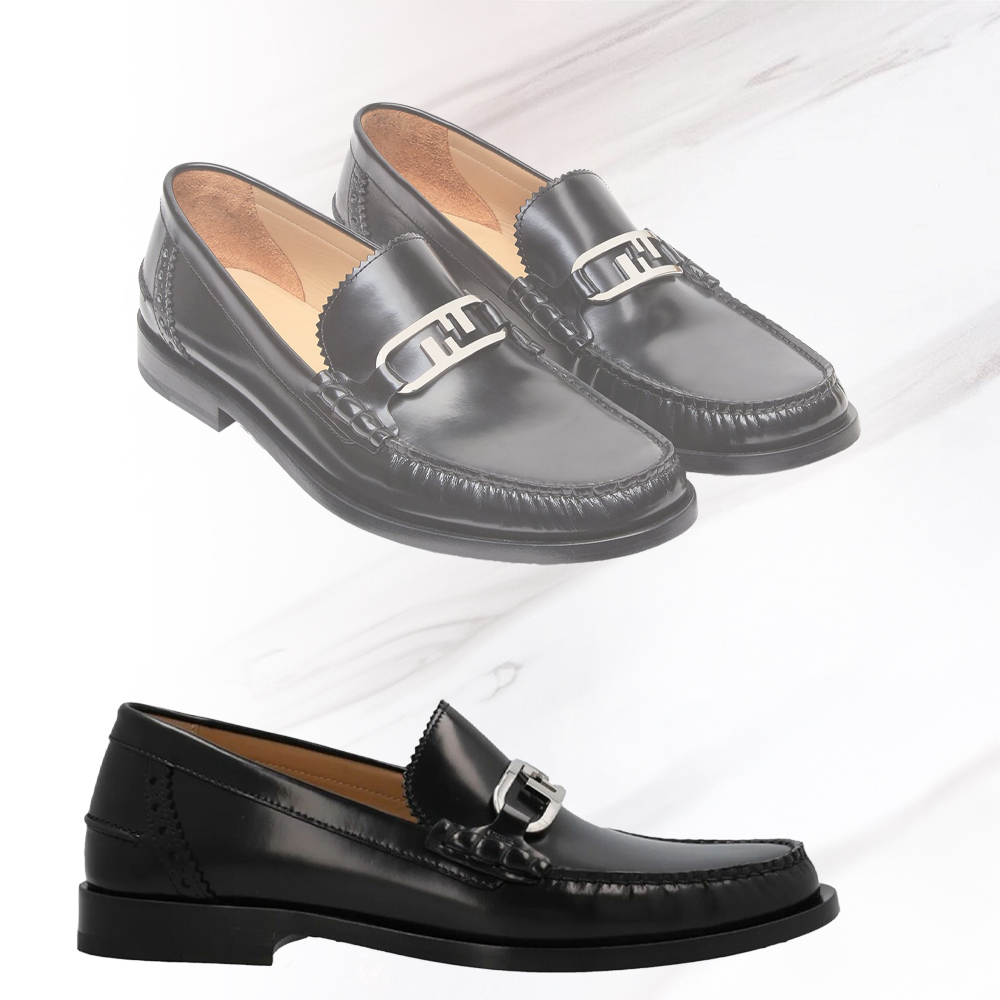 FENDI】フェンディオーロック レザー ローファー Black 送料込