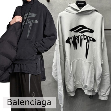 【BALENCIAGA】3B Liquified ロゴ コットン フーディ ダメージ