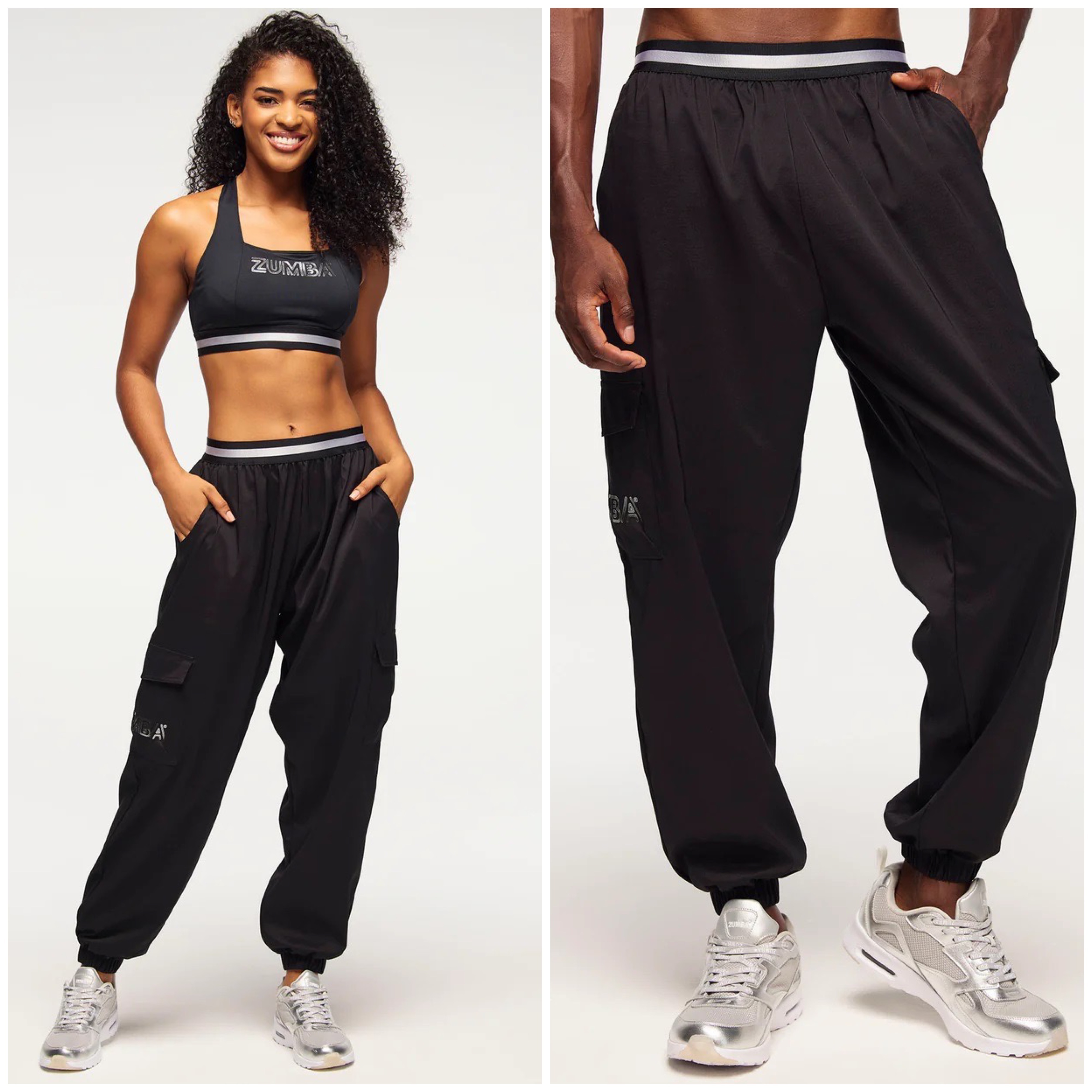 新作ユニセックス♪Zumba Runway Parachute Cargo Pants - Bk
