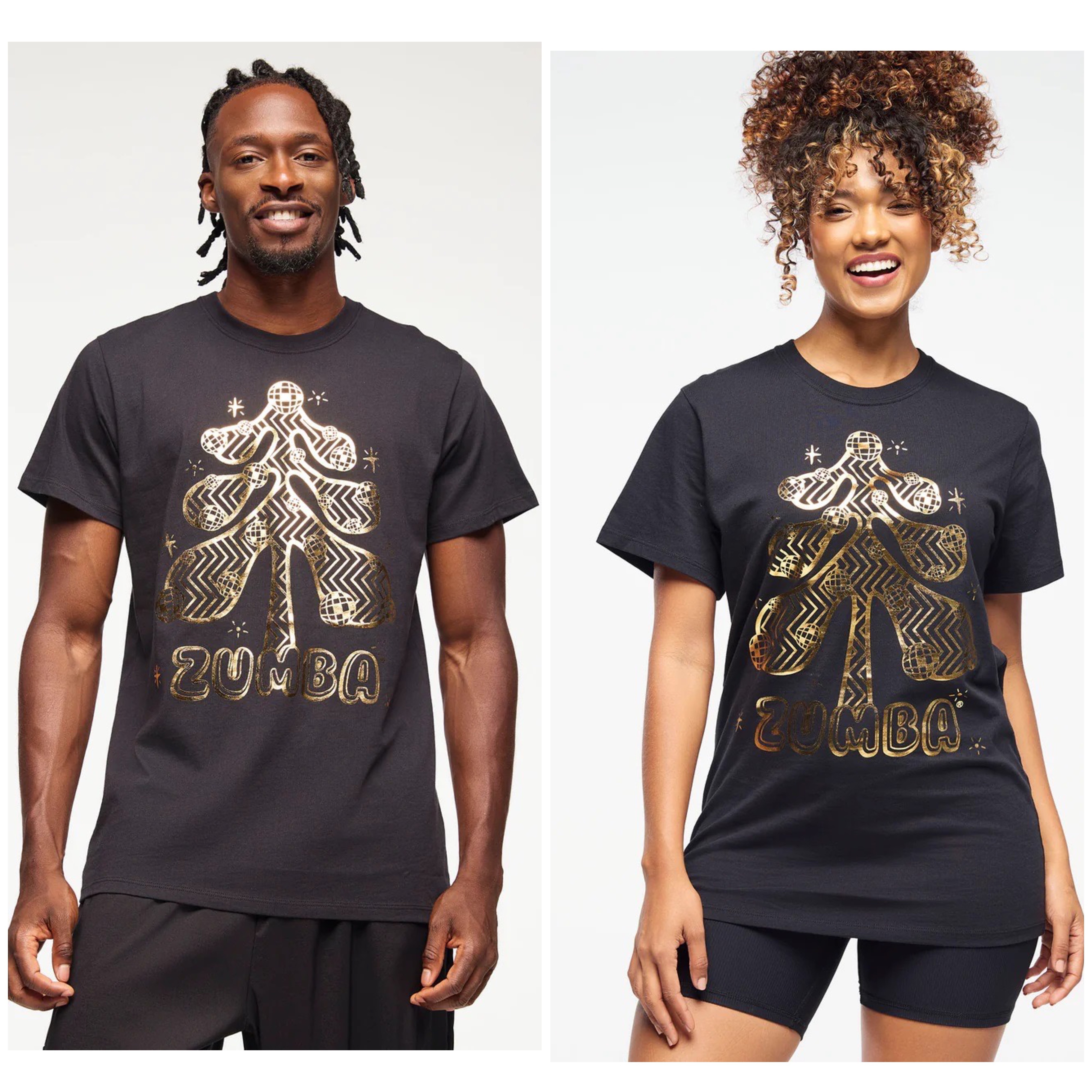 新作♪ユニセックス Zumba Holiday Crew Neck Tee - Black