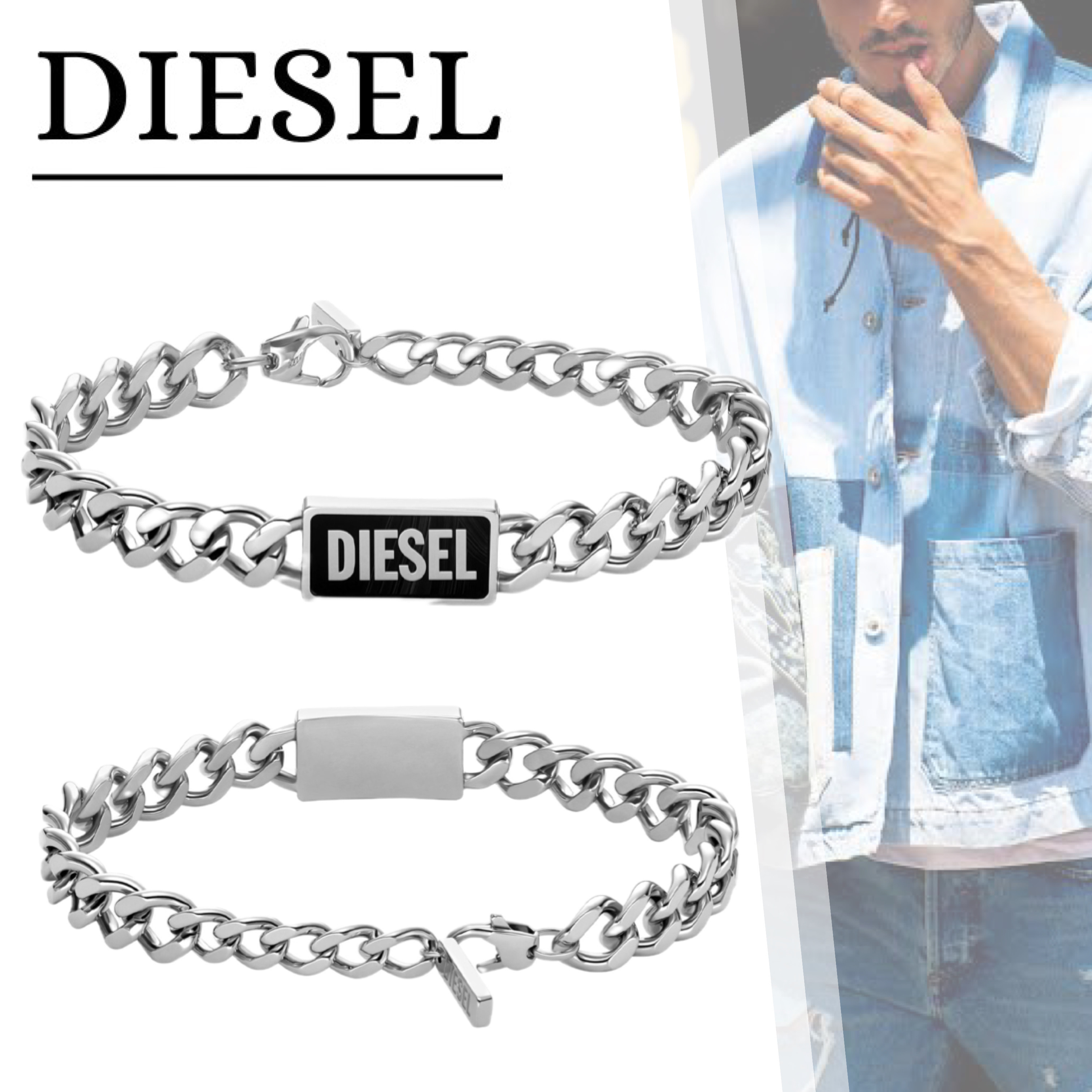 国内直営【DIESEL】DX1513 IDブレスレット 送料込
