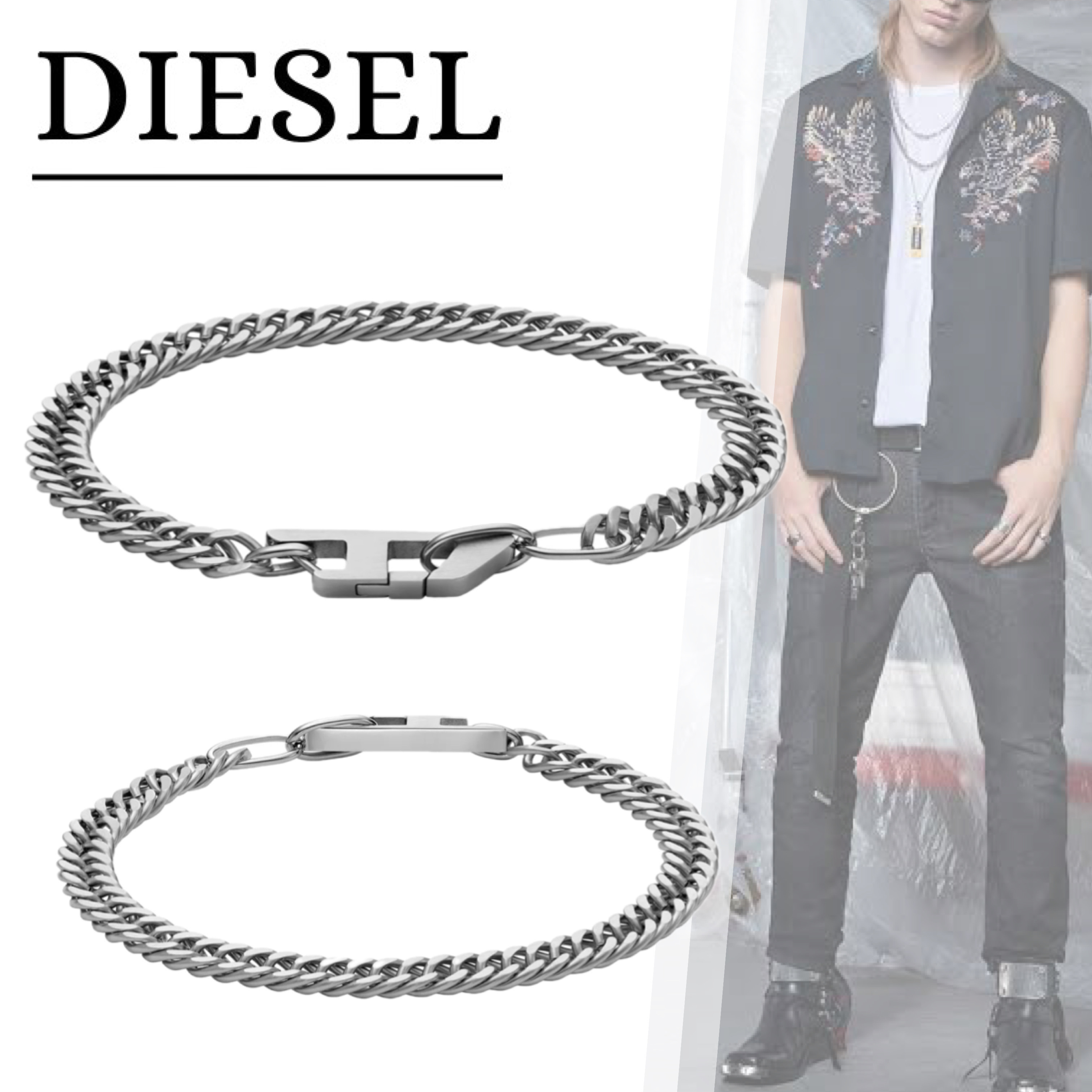 国内直営【DIESEL】DX1510 チェーンブレスレット 送料込