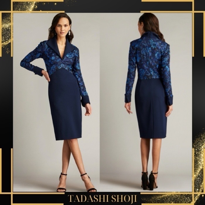 TADASHI SHOJI*大人かっこいい*優美な刺繍*スタイリッシュドレス