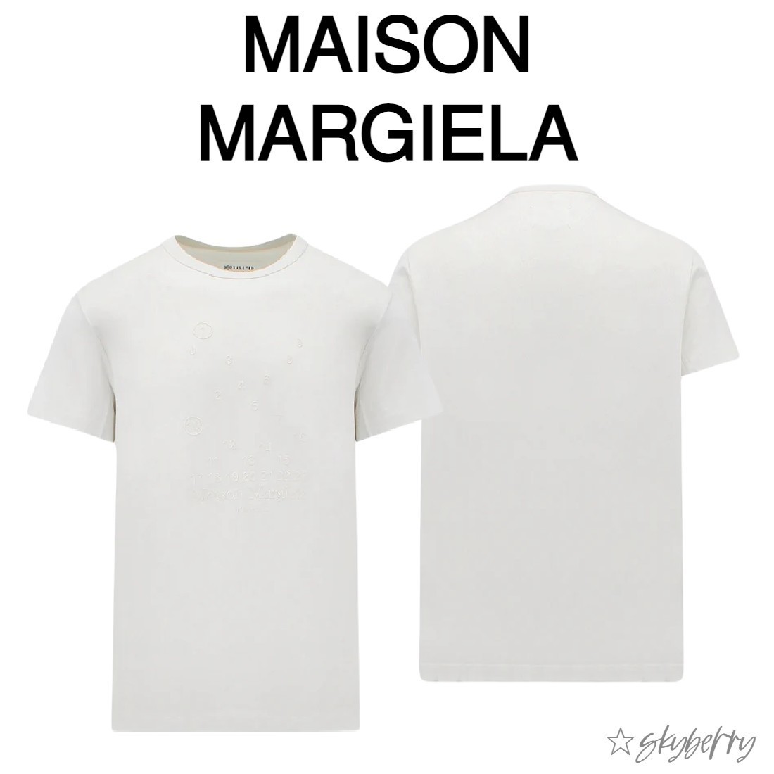MAISON MARGIELA ナンバリングロゴ マコ コットン Tシャツ