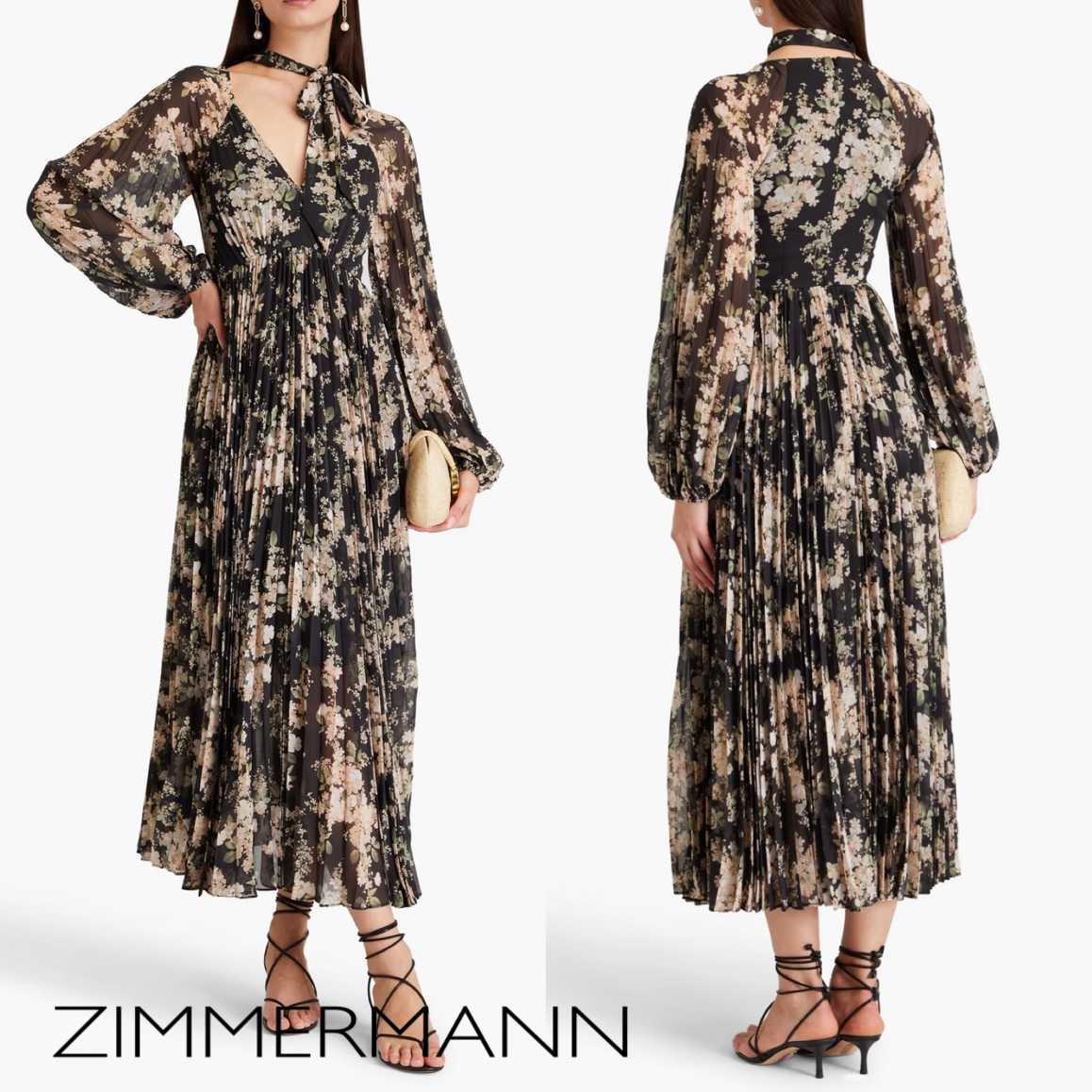 花柄★ジョーゼット★プリーツ★ワンピース★ ZIMMERMANN