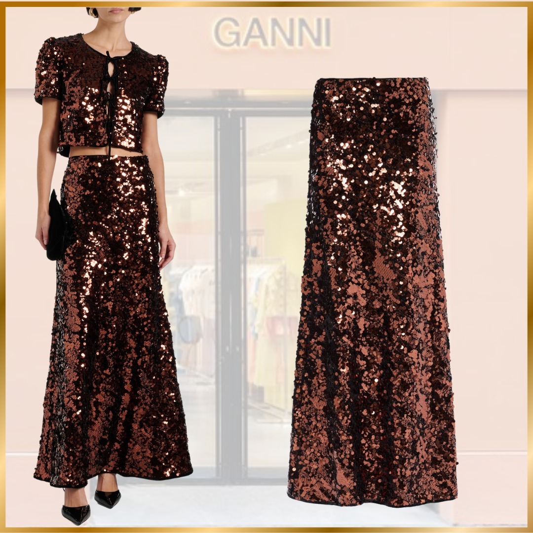 大人気◆関税込◆Ganni◆スパンコール マキシスカート