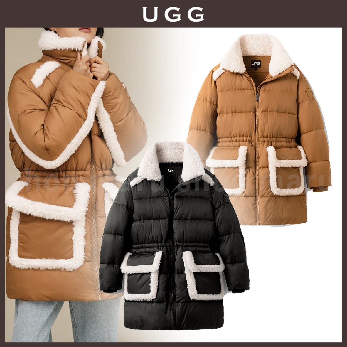 UGG◆アマル プラッシュシーム パファーコート◆2色