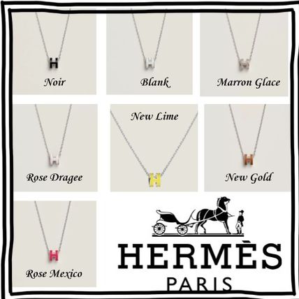 エルメス ネックレス ミニ POP H ニューライム+シルバー 147992 HERMES エルメス ネックレス ポップアッシュ ミニ Pop H MINI